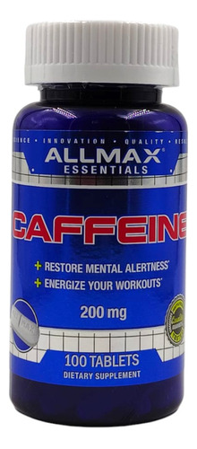 Caffeine Allmax Essentials Cafeina 200 Mg 100 Tabletas