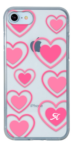 Funda Para iPhone Para Mujer Corazones Con Tu Letra Inicial