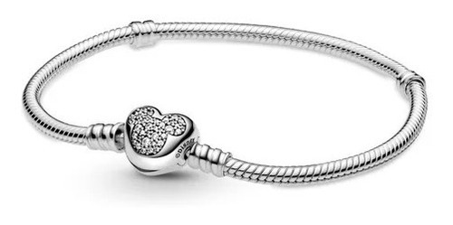 Pulsera Pandora Disney Broche Corazón Silueta Mickey Ale 925