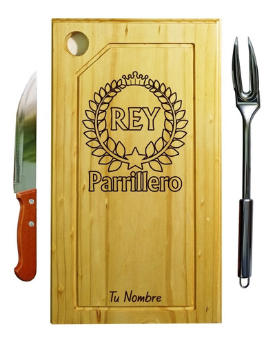 Tablas Personalizadas + Accesorios, Grabadas, Rey Parrillero