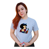 Polera Dama Estampada 100%algodon Diseño Mafalda