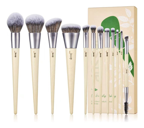 Jessup Juego De Brochas De Maquillaje Veganas, Base De Polvo