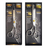 Tesoura P/ Cabelo Fio Desbaste Profissional 6,5'' Linha Gold Cor Prata