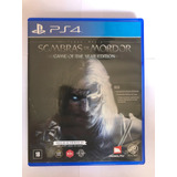 Jogo Sombras De Mordor Game Of The Year Edition Ps4 Física