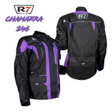Chamarra Para Motociclista Dama R7 Racing Color Negro/morado
