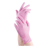 Guantes De Nitrilo Rosa X 100 U. | Peluquería Y Pedicuría