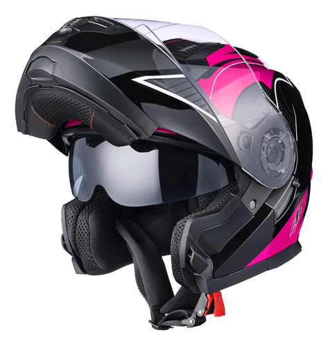 Casco Para Moto Rebatible Doble Visor Ahr 58cm M 