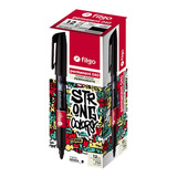 Caja X12 Marcador Permanente Filgo Strong 040 Fino 1mm Negro