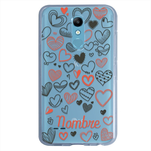 Funda LG Antigolpes Corazones Personalizada Tu Nombre