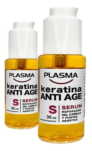 Serum Reparador De Puntas Keratina Anti Age Plasma 30ml X2u.