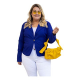 Blazer Feminino Renda Na Manga Plus Size G1 G2 G3 