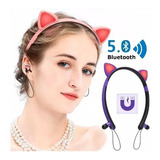 Auriculares Orejas Gato Cat Bluetooth Con Luz Led 