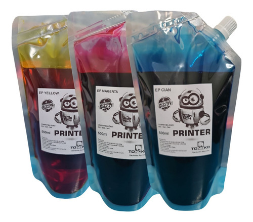 3 Tinta Tonoko Para Epson T664 L555 L565 L575 1/2 + 1 Litro