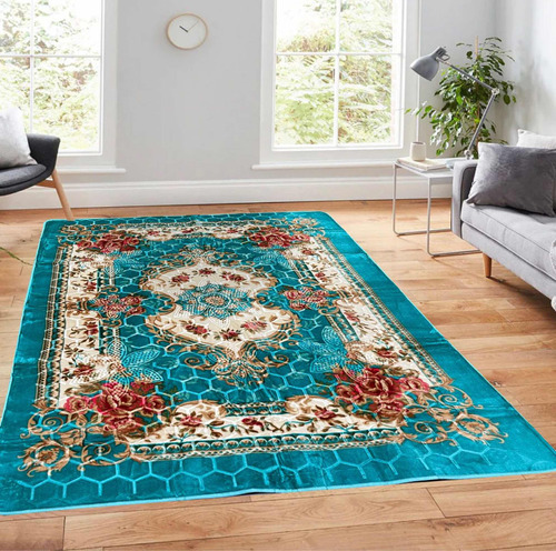 Alfombra Estilo Persa Suave 200x240 Turquesa Plush Kreatex