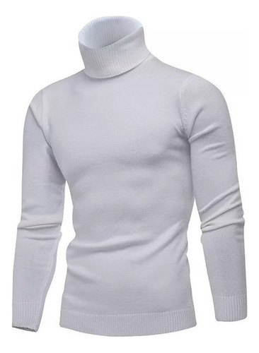 High Collar Ribbed Wool Knitting Shirt For Men