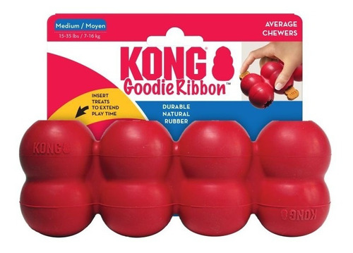 Juguete Hueso Perros Cachorros Goodie Ribbon Mediano Kong Color Rojo