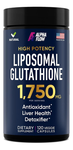 Glutatión Liposomal De 1750 Mg Con Vitamina C 120 Cap Sabor Sin Sabor