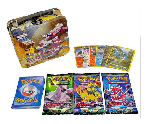 Set Cartas Pokemon En Lonchera Metalica