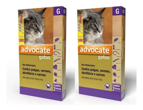 2 Antipulgas Advocate Para Gatos De 4 A 8 Kg Combo 3 Pipetas