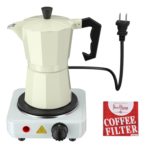 Cafetera Mocha Aluminio Pot Parrilla Eléctrica 5 Niveles Kit