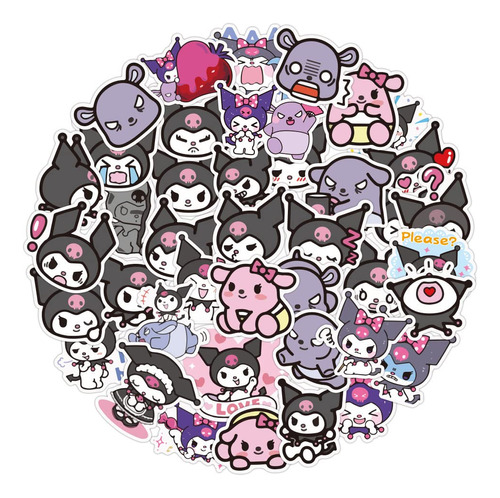 Kuromi - Paquete De 50 Calcomanías Kawaii Lindas Para Bote.