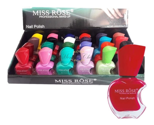 Coleção Esmaltes Miss Rose 12 Cores