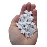 Aplique Estrela 1,5 Cm Eva Branca Glitter Kit Com 100 Unid
