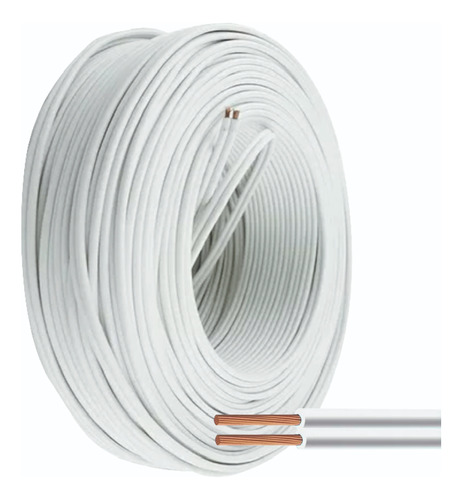 Cable Bipolar Paralelo Blanco 2x1mm X 10 Metros