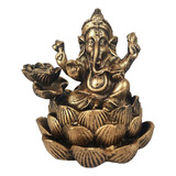 Incensário Cascata Flor De Lótus Ganesha Resina 10cm Altura