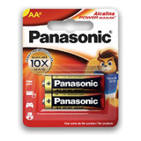 02 Pilhas Baterias Aa Alcalina Panasonic - 1 Cartela