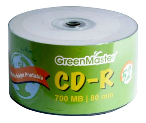 600 Cd-r Green Master Imprimibles 52x 700mb