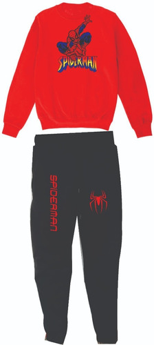 Conjuntos Deportivos Spiderman Hombre Araña Sudadera+buzo Cr