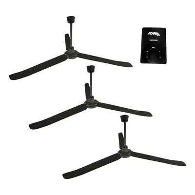 Ventilador De Techo Adir 12707 Negro 3 Aspas Paquete De 3pzs | Envío gratis