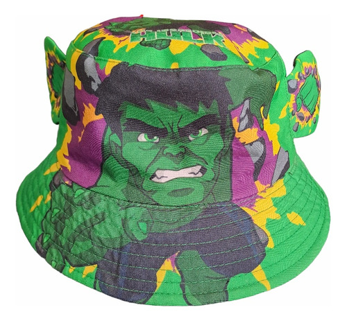 Gorro Pescador Infantil Diseño Hulk