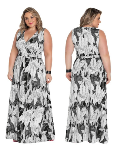 Vestido Transpassado Evangélico Plus Size 46 A 64 Festa