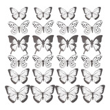 Adhesivo Decorativo De Pared Con Mariposas En Blanco Y Negro