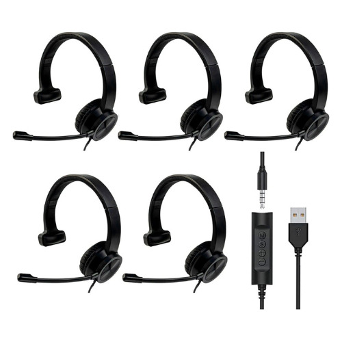 Kit 05 Headsets Usb Agem Ahx3000 Evo Mono Cancelador Ruído