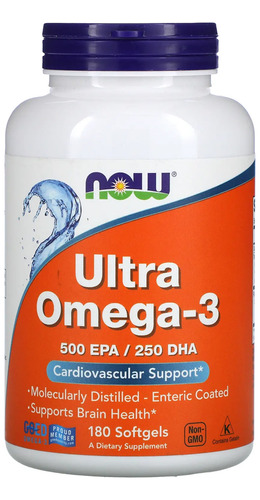 Ultra Omega 3 Now Foods 180 Softgels Importado Eua/usa