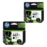 Super Oferta !!! Kit Com 2 Cart. Hp Original 667xl Preto !!!