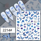 Stickers Para Uñas Autoadhesivos Mariposas Flores Nail Art