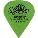 Dunlop Tortex Sharp Púas De Guitarra .88mm Verde Paquete De 
