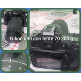Cámara Nikon D90 Más Lente 70 300  Con 150mil Disp. Anda Per
