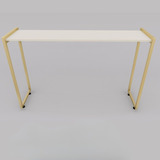 Mesa Buffet Balcão Aparador Bella Com Pés Dourado 120x30x90