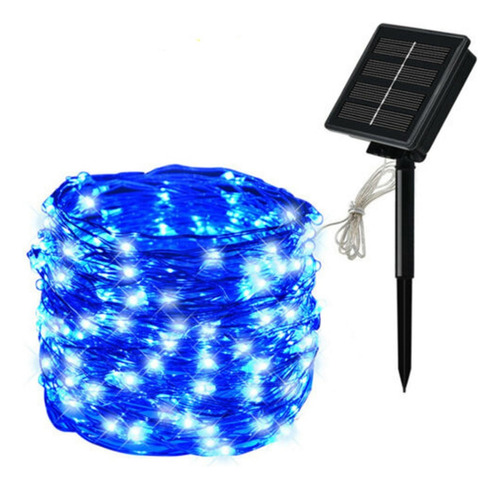 Cordão Fio De Luz 200 Leds 22m 8 Funções Solar P/natal