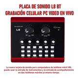  Placa De Sonido L8 Bt Grabacion Celular Pc Video En Vivo 