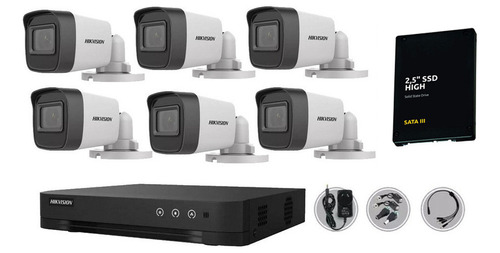 Kit Seguridad Hikvision Dvr 8 Canales 1080p Lite + 6 Bullet