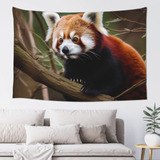 Adanti Red Panda On Tree Branch Print Tapestry Decorative W.