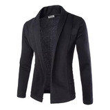 Blazer Masculino, Cardigã, Manga Comprida, Slim Fit, Suéter