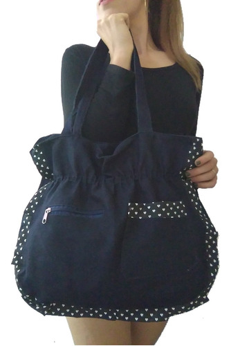 Bolsa Jeans Artesanal Feminina Sacola Alça E Ombro Charmosa 