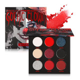 Paleta De Sombras De Ojos Afflano, Negro Y Rojo, Maquillaje